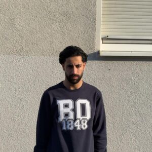 Sweater gestickt "BO 1848  navy blau - Bestickung weiß